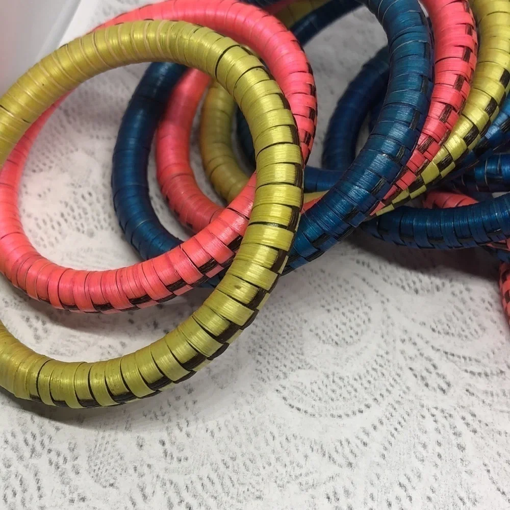 Huge bundle lot 12 bangle bracelets boho festival stackable layer colorful.